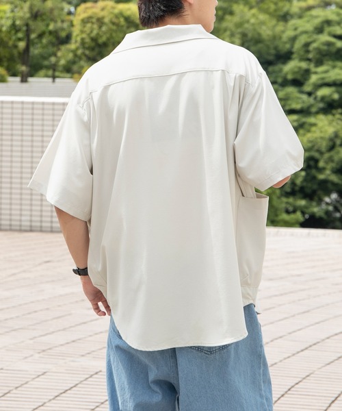 PairPair（ペアペア）の「腰ポケット付き開襟シャツ(ユニセックス)（シャツ/ブラウス・メンズ・ダークブルー/アイボリー/カーキ・FREE）」の15枚目の写真