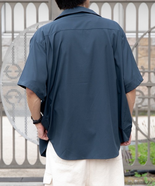 PairPair（ペアペア）の「腰ポケット付き開襟シャツ(ユニセックス)（シャツ/ブラウス・メンズ・ダークブルー/アイボリー/カーキ・FREE）」の12枚目の写真