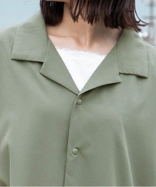 PairPair（ペアペア）の「腰ポケット付き開襟シャツ(ユニセックス)（シャツ/ブラウス・メンズ・ダークブルー/アイボリー/カーキ・FREE）」の18枚目の写真