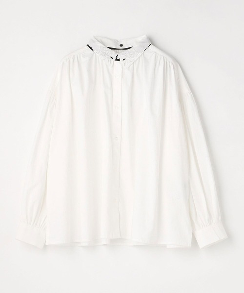 179/WG（イチナナキュウダブルジー）の「刺繍衿付ギャザーブラウス（シャツ/ブラウス・レディース・オフホワイト/ブラック/グレー・MEDIUM）」の8枚目の写真