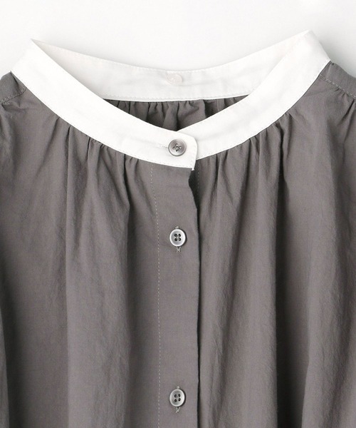 179/WG（イチナナキュウダブルジー）の「刺繍衿付ギャザーブラウス（シャツ/ブラウス・レディース・オフホワイト/ブラック/グレー・MEDIUM）」の17枚目の写真