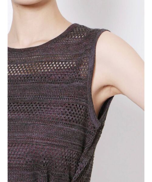 LAGUNAMOON(ラグナムーン)の「ウエストマークメッシュニットワンピース(ワンピース・レディース・ベージュ/パープル・FREE)」の10枚目の写真