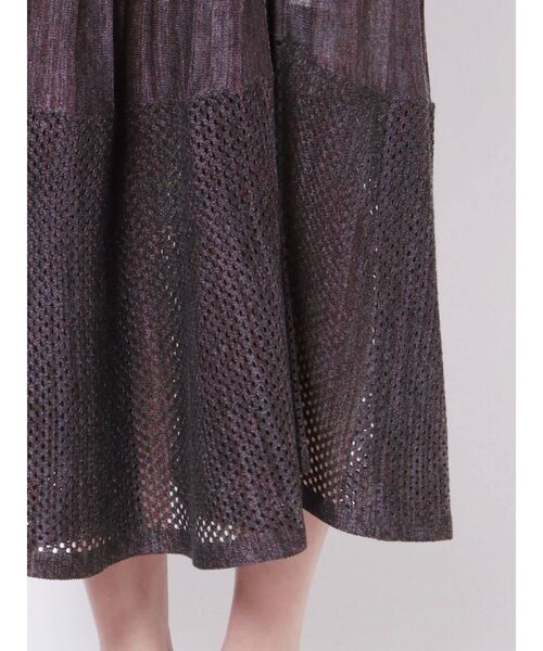 LAGUNAMOON(ラグナムーン)の「ウエストマークメッシュニットワンピース(ワンピース・レディース・ベージュ/パープル・FREE)」の9枚目の写真