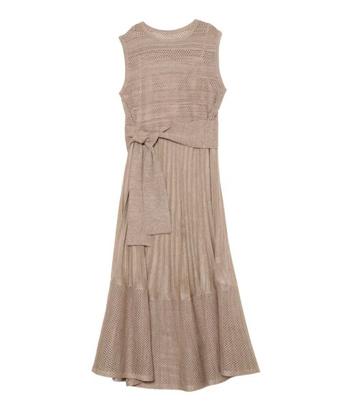 LAGUNAMOON(ラグナムーン)の「ウエストマークメッシュニットワンピース(ワンピース・レディース・ベージュ/パープル・FREE)」の6枚目の写真