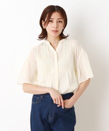 SHOO・LA・RUE | 【M-3L/INDIA】胸切替ピンタックレースブラウス(シャツ/ブラウス)