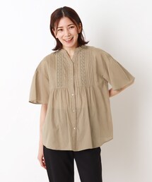 SHOO・LA・RUE | 【M-3L/INDIA】胸切替ピンタックレースブラウス(シャツ/ブラウス)