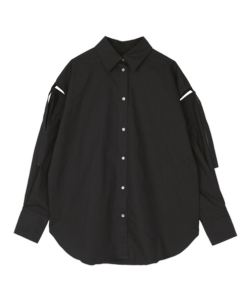 miette（ミエット）の「ｽﾘｯﾄｽﾘｰﾌﾞﾃﾞｻﾞｲﾝｼｬﾂ（シャツ/ブラウス・レディース・オフホワイト/ブラック・FREE）」の8枚目の写真