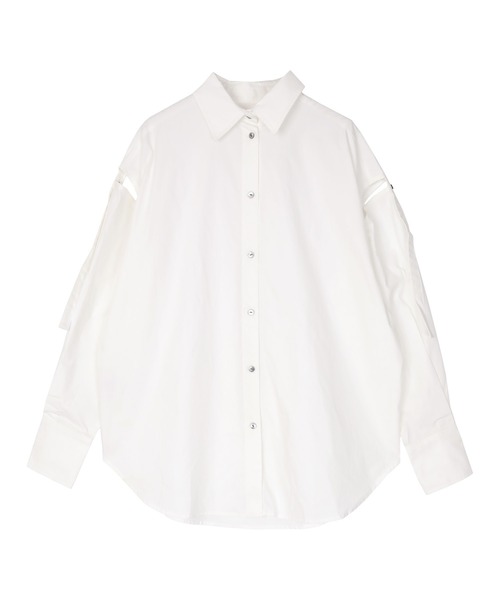 miette（ミエット）の「ｽﾘｯﾄｽﾘｰﾌﾞﾃﾞｻﾞｲﾝｼｬﾂ（シャツ/ブラウス・レディース・オフホワイト/ブラック・FREE）」の16枚目の写真