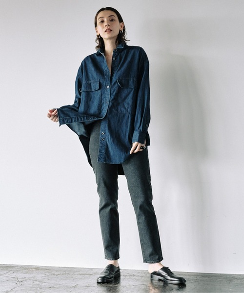 YANUK（ヤヌーク）の「【YANUK】C.P.Oシャツ/INDIGO/別注（シャツ/ブラウス・レディース・インディゴブルー・FREE）」の7枚目の写真