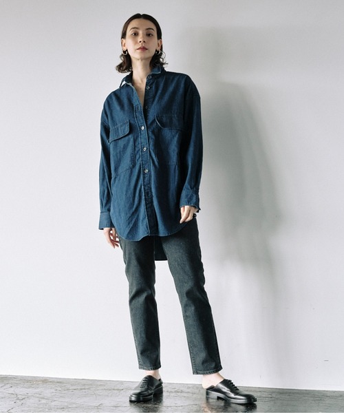 YANUK（ヤヌーク）の「【YANUK】C.P.Oシャツ/INDIGO/別注（シャツ/ブラウス・レディース・インディゴブルー・FREE）」の13枚目の写真