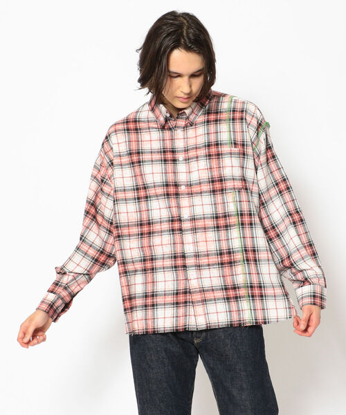 A4A（エーフォーエー）の「A4A（エーフォーエー）切替ネルシャツ（シャツ/ブラウス・メンズ・ブルー/グリーン/レッド・FREE）」の3枚目の写真