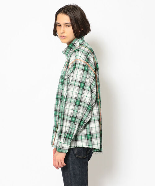 A4A（エーフォーエー）の「A4A（エーフォーエー）切替ネルシャツ（シャツ/ブラウス・メンズ・ブルー/グリーン/レッド・FREE）」の4枚目の写真