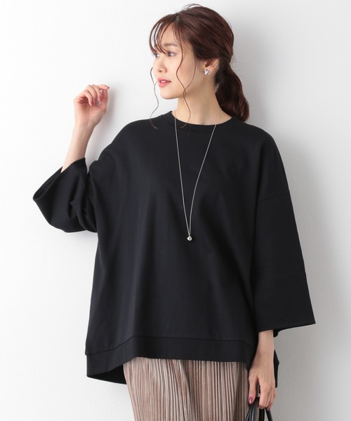 GLOBAL WORK（グローバルワーク）の「キレイ見えサラサラドルマン8分袖/958088（Tシャツ/カットソー・レディース・ブラック/ブルー/グレー系その他/フューシャピンク・FREE）」の2枚目の写真