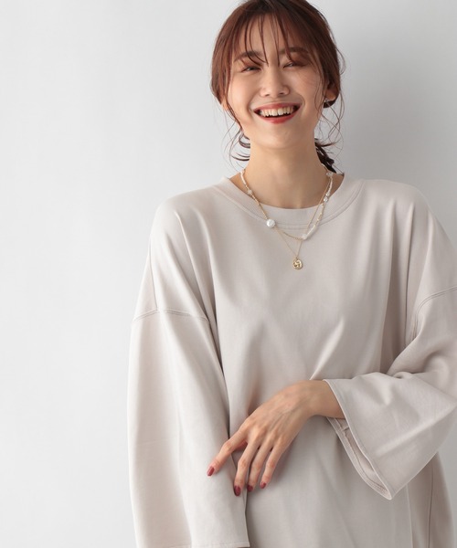 GLOBAL WORK（グローバルワーク）の「キレイ見えサラサラドルマン8分袖/958088（Tシャツ/カットソー・レディース・ブラック/ブルー/グレー系その他/フューシャピンク・FREE）」の21枚目の写真