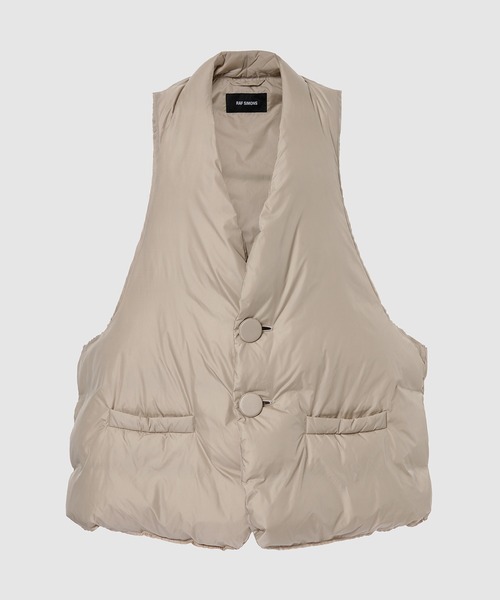 RAF SIMONS（ラフシモンズ）の「Padded oversized gilet（ベスト・メンズ・ダークブラウン系/ベージュ/ブラック・ONESIZE）」の8枚目の写真