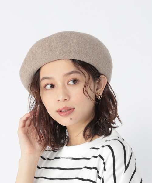 studio CLIP(スタディオクリップ)の「洗えるふんわりキレイベレー(ハンチング/ベレー帽・レディース・グレー/グリーン/ブラック/ベージュ/ブルー/イエロー・FREE)」の4枚目の写真