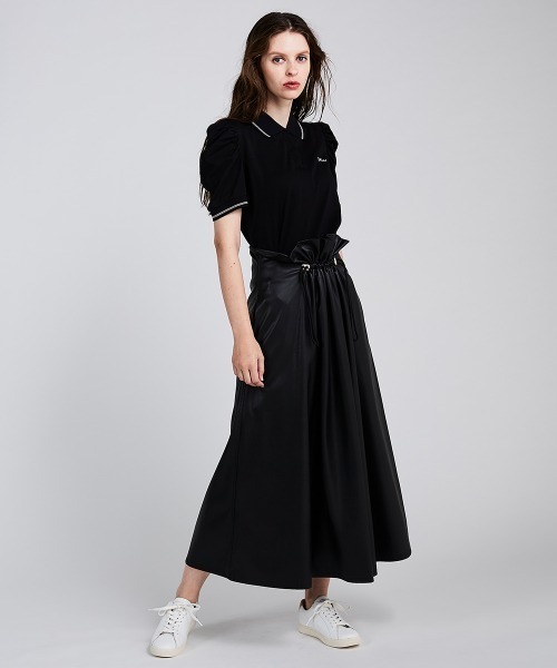 DOUBLE STANDARD CLOTHING(ダブルスタンダードクロージング)の「パフスリーブポロシャツ(ポロシャツ・レディース・ブラック/オフホワイト・38/36)」の12枚目の写真