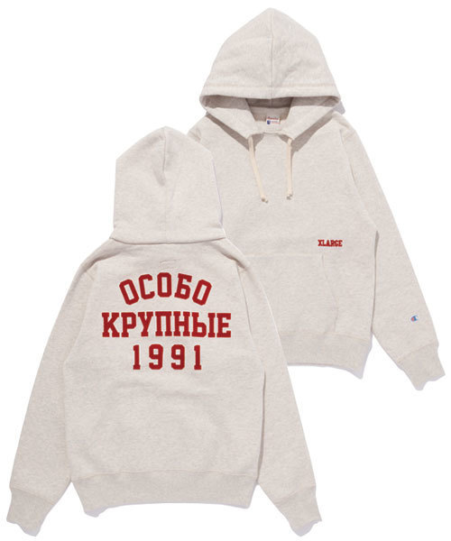 Champion（チャンピオン）の「XLARGE×Champion EXTRA LARGE PULLOVER HOODIE / チャンピオン（パーカー・メンズ・ネイビー/アッシュ/ブラック・LARGE/SMALL/X-LARGE/MEDIUM）」の3枚目の写真