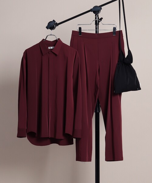 ◆【WEB限定】ナメラカシャツセットアップ+サコッシュ(シャツ+パンツ+バッグの秋コーデ3点セット)