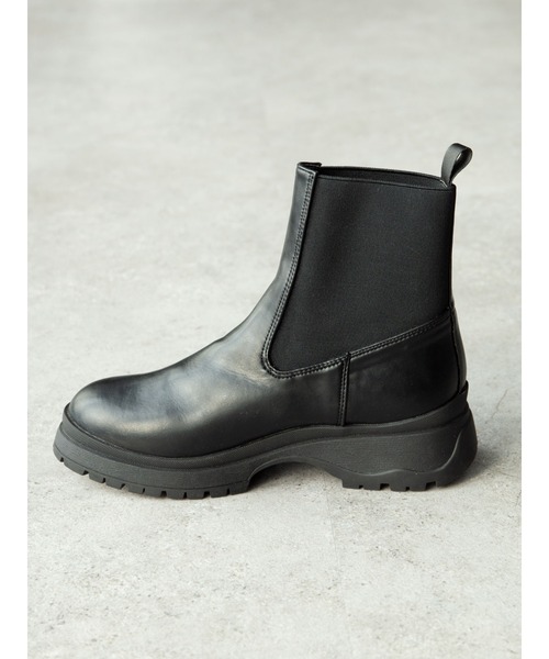 Green　Parks（グリーンパークス）の「・souvenirvelle ショートサイドゴアブーツ＊（ブーツ・レディース・ブラック・S/M/L/LL）」の4枚目の写真