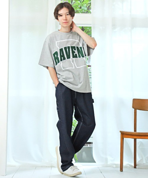 LUXSTYLE(ラグスタイル)の「ワイドイージーペインターパンツ(その他パンツ・メンズ・オフホワイト/ワンウォッシュ/サックスブルー/その他・M/L)」の8枚目の写真