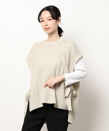 Samansa Mos2 blue | メランジニットベスト(ベスト)