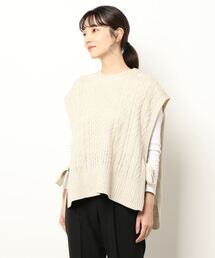 Samansa Mos2 blue | メランジニットベスト(ベスト)