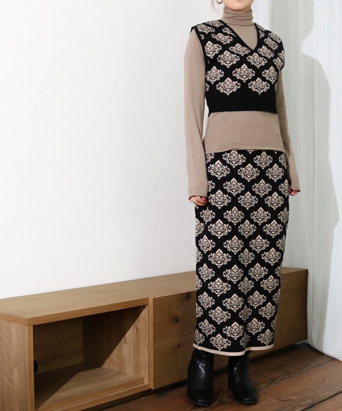 Per sist ence(パーシエンス)の「Per sist ence/パーシエンス ダブルジャガード ニットビスチェ(ベスト・レディース・チャコールグレー/ブラック・FREE)」の17枚目の写真