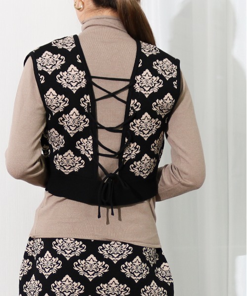 Per sist ence(パーシエンス)の「Per sist ence/パーシエンス ダブルジャガード ニットビスチェ(ベスト・レディース・チャコールグレー/ブラック・FREE)」の19枚目の写真