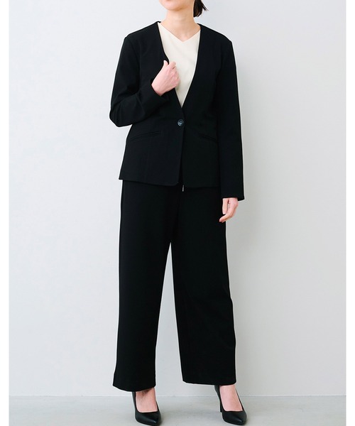 IEDIT（イディット）の「きちんとシャツ見えしてらくちん　ふんわり異素材袖の抗菌防臭カットソートップス（Tシャツ/カットソー・レディース・ブラック/アイボリー・SMALL/MEDIUM/LARGE/X-LARGE/XX-LARGE）」の15枚目の写真