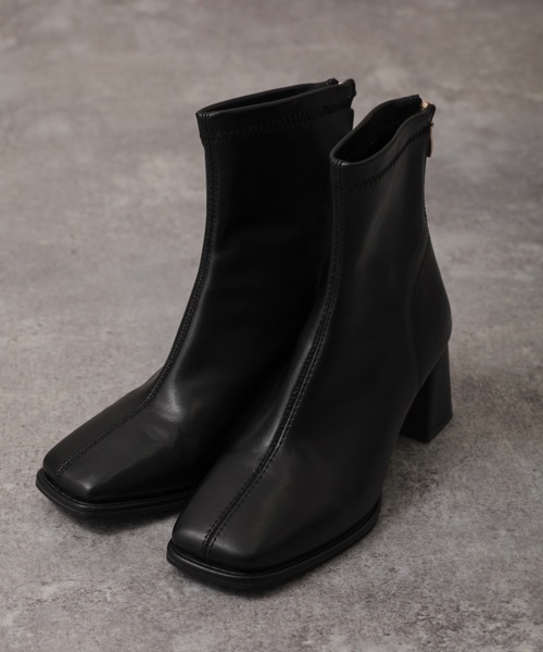 ap retro（アプレトロ）の「ショートブーツ（ブーツ・レディース・ブラック/アイボリー・MEDIUM/LARGE）」の4枚目の写真