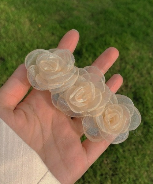 薔薇ヘアクリップ 大made in France S クリップ｜ALEXANDRE DE PARIS（アレクサンドル ドゥ パリ）