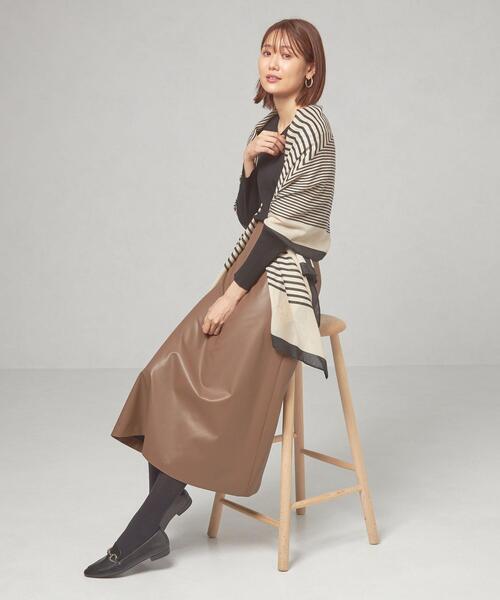 closet story（クローゼットストーリー）の「＜closet story（クローゼットストーリー）＞レクタングル プリント ストール（ストール/ショール・レディース・ブラウン/オフホワイト・FREE）」の7枚目の写真