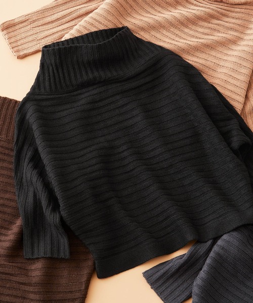 SHISKY（シスキー）の「SHISKY / シスキー リブ編み ルーズシルエット ドルマンスリーブ セーター キッズ（ニット/セーター・キッズ・チャコール/ブラック/ブラウン/モカ・110/140/150/130/160/120）」の2枚目の写真