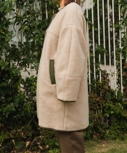 kutir（クティール）の「ロングボアコート（その他アウター・レディース・チャコールグレー/オフホワイト・FREE）」の17枚目の写真