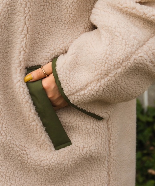 kutir（クティール）の「ロングボアコート（その他アウター・レディース・チャコールグレー/オフホワイト・FREE）」の19枚目の写真