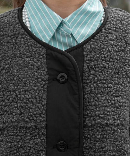 kutir（クティール）の「ロングボアコート（その他アウター・レディース・チャコールグレー/オフホワイト・FREE）」の15枚目の写真