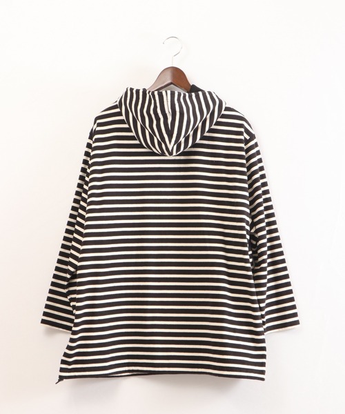 nappalm(ナップパーム)の「【nappalm】胸ポケットビッグパーカーボーダー(パーカー・メンズ・カーキ/ブラック/ネイビー/キナリ・FREE)」の16枚目の写真