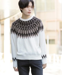 Beno | ノルディックジャガード クルーネック モールニット(ニット/セーター)