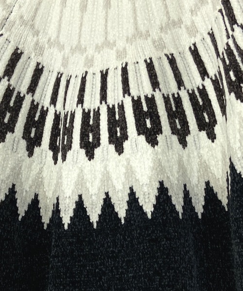 Beno（ビーノ）の「ノルディックジャガード クルーネック モールニット（ニット/セーター・メンズ・ホワイト/ブラック/ネイビー/ブラウン/ダークブルー・M/L）」の7枚目の写真