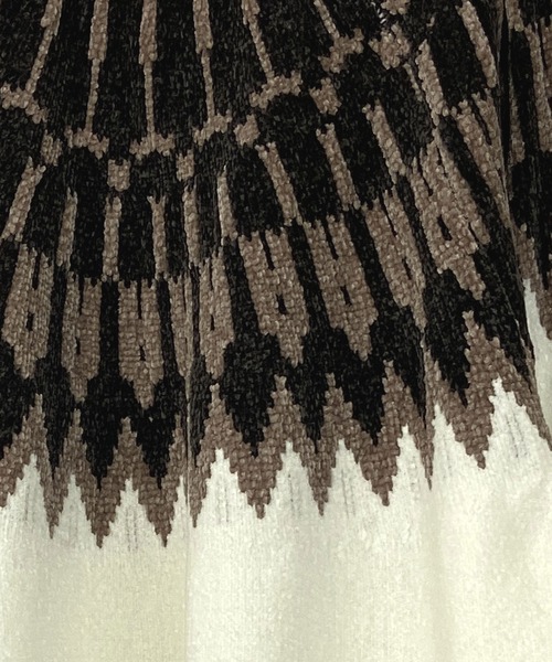 Beno（ビーノ）の「ノルディックジャガード クルーネック モールニット（ニット/セーター・メンズ・ホワイト/ブラック/ネイビー/ブラウン/ダークブルー・M/L）」の6枚目の写真