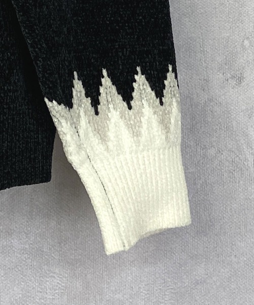 Beno（ビーノ）の「ノルディックジャガード クルーネック モールニット（ニット/セーター・メンズ・ホワイト/ブラック/ネイビー/ブラウン/ダークブルー・M/L）」の11枚目の写真