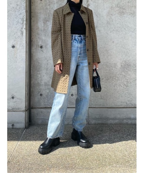 MOUSSY（マウジー）の「MONOGRAM BALCOLLAR コート（ステンカラーコート・レディース・ベージュ/ブラック・2/1）」の8枚目の写真