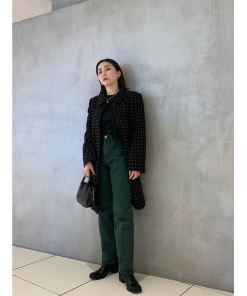MOUSSY（マウジー）の「MONOGRAM BALCOLLAR コート（ステンカラーコート・レディース・ベージュ/ブラック・2/1）」の9枚目の写真