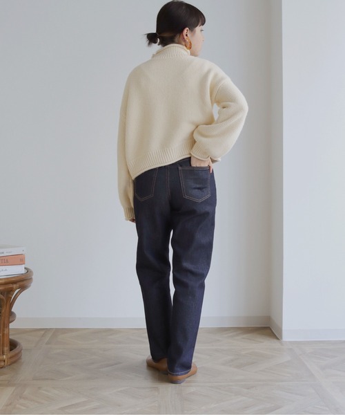 HER CLOSET(ハークローゼット)の「【shemoshelly】ショート丈ラーベンニット(ニット/セーター・レディース・パープル/アイボリー/ミント・M/S)」の22枚目の写真