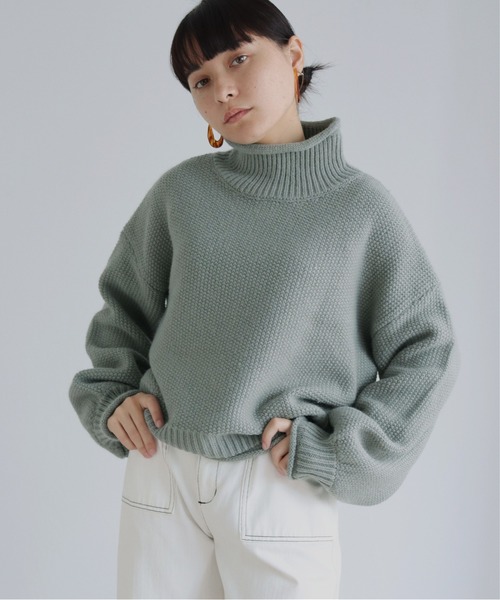 HER CLOSET(ハークローゼット)の「【shemoshelly】ショート丈ラーベンニット(ニット/セーター・レディース・パープル/アイボリー/ミント・M/S)」の20枚目の写真