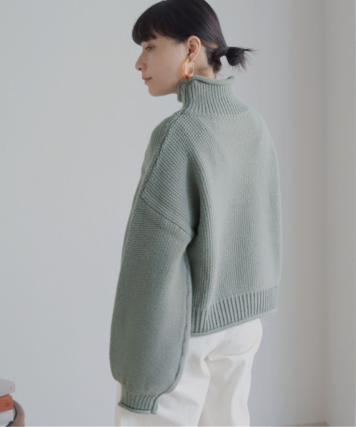 HER CLOSET(ハークローゼット)の「【shemoshelly】ショート丈ラーベンニット(ニット/セーター・レディース・パープル/アイボリー/ミント・M/S)」の18枚目の写真