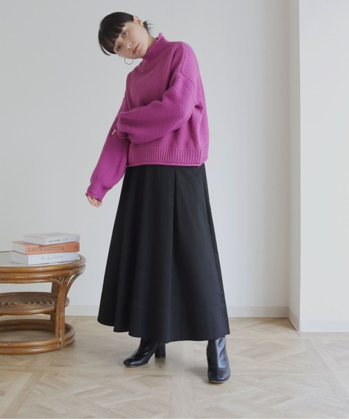 HER CLOSET(ハークローゼット)の「【shemoshelly】ショート丈ラーベンニット(ニット/セーター・レディース・パープル/アイボリー/ミント・M/S)」の11枚目の写真
