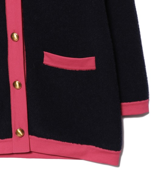 ESTNATION（エストネーション）の「ESTNATION  / ブークレニットカーディガン（カーディガン/ボレロ・レディース・ネイビー/オフホワイト・FREE）」の4枚目の写真