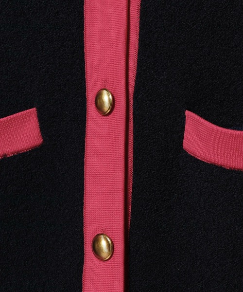 ESTNATION（エストネーション）の「ESTNATION  / ブークレニットカーディガン（カーディガン/ボレロ・レディース・ネイビー/オフホワイト・FREE）」の5枚目の写真